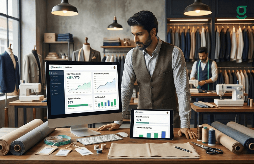 Tailoring App used by a tailor to track orders and business insights