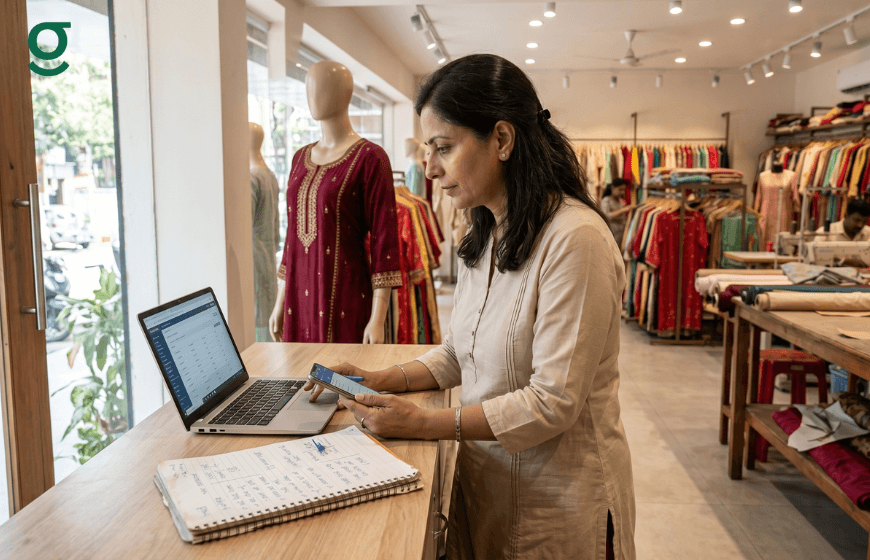 Boutique management software used in a clothing store to manage orders and customer transactions
