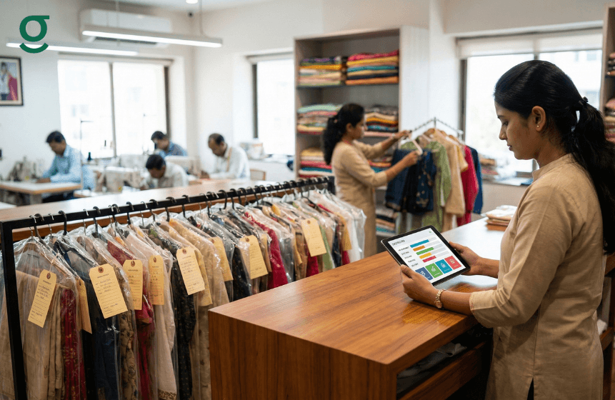 Tailoring Application managing boutique orders and production workflow on a tablet.