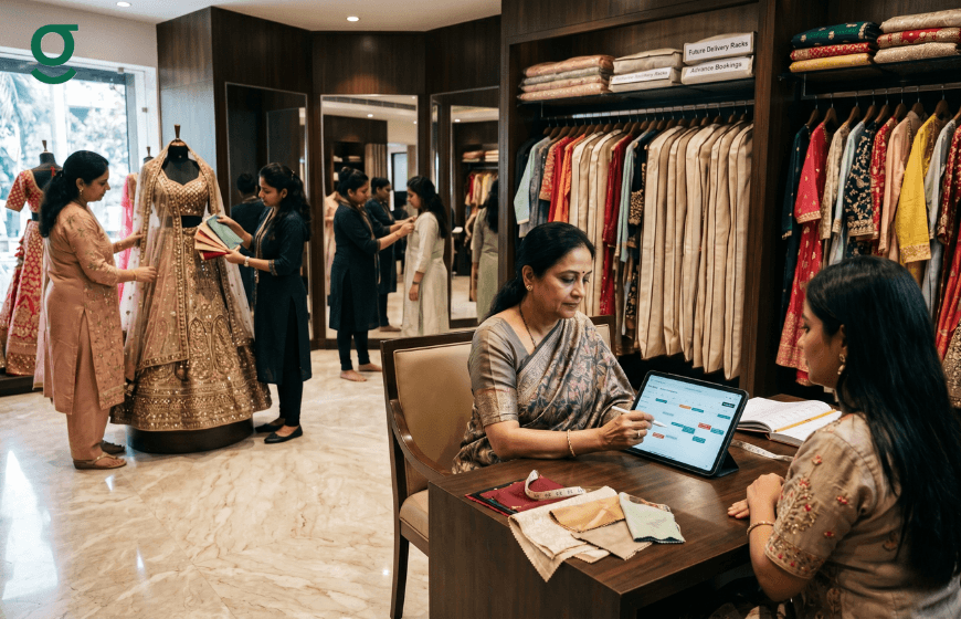 Tailoring software streamlining boutique order management and customer consultations.