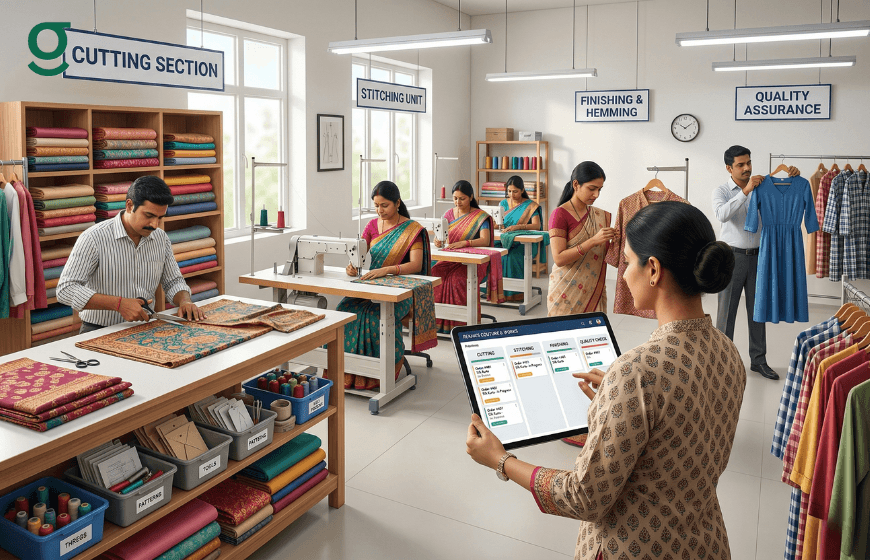 Tailoring Application managing cutting, stitching, and quality workflow in a boutique.