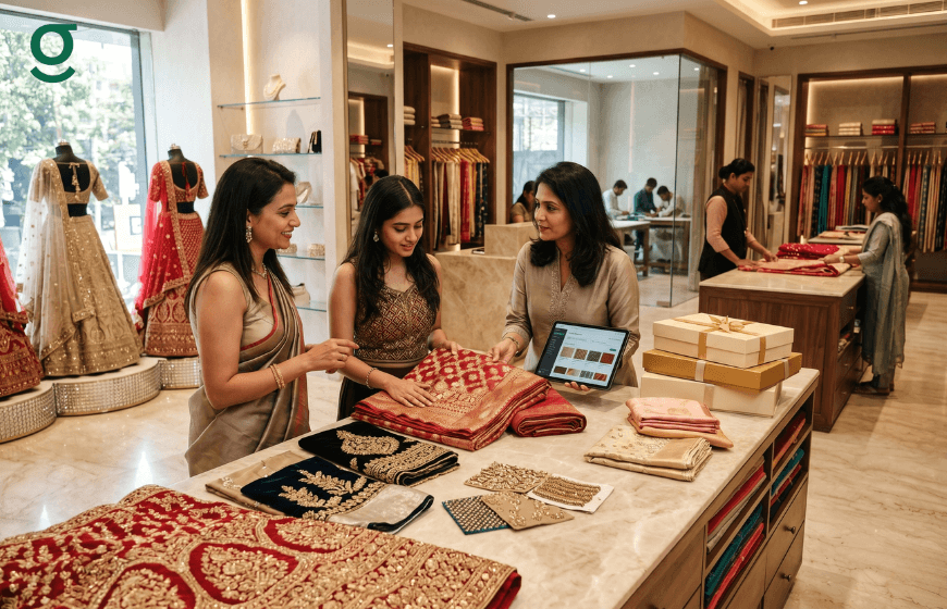 Tailor App helping boutiques manage fabric selection, customer orders, and design consultations.