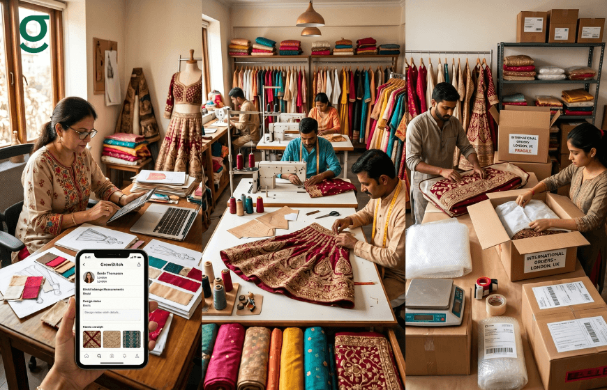 Online tailor app managing tailoring production, international orders, and boutique operations in one system.