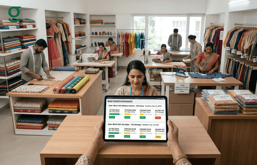 Online Tailor App streamlines bulk order tracking and production workflow in boutique