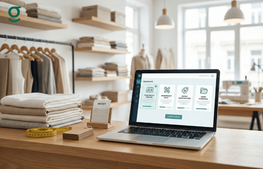 Boutique management software dashboard for store setup and operations