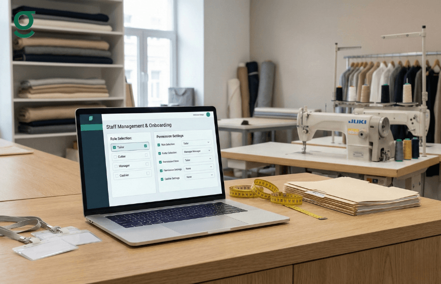 Boutique management software used for staff onboarding and role management