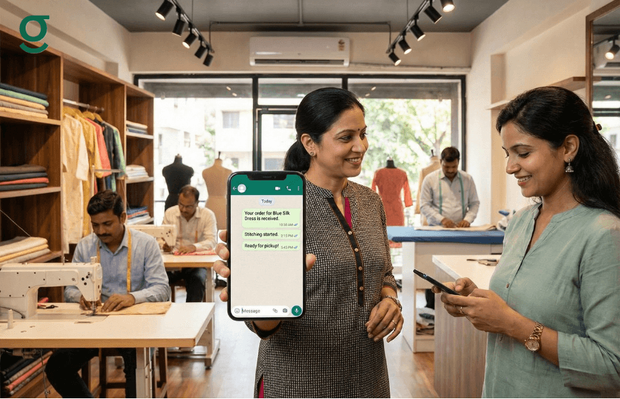 Boutique App sending real-time order status updates to customers inside a tailoring boutique.