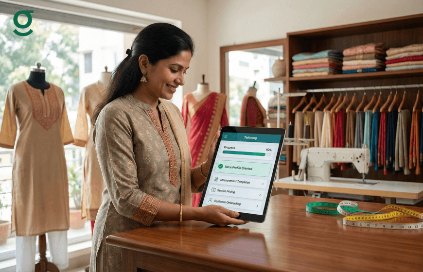 Boutique Software used on a tablet to manage orders inside a clothing boutique.