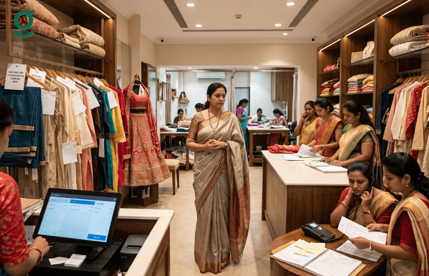 Apparel billing software handling billing and workflow in a clothing boutique.